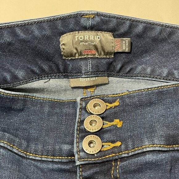 Torrid Feel Fit Skinny Jeans Jegging Women Size 24XS Hole Distressed Moto Biker - Picture 7 of 10
